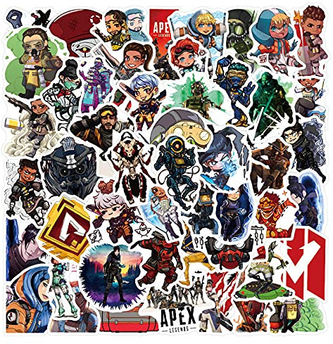 50pcs SZWMXH Apex Legend Stickers Cool Anime Stickers for Teens Laptop,Fun Game Cartoon Trendy Vinyl Stickers Waterproof Water Bottle Luggage Phone Guitar Bumper Graffiti Decals