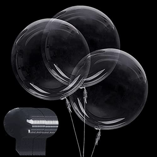 24 Stück Bobo Klar Ballons,50cm Groß Transparent Luftballons Kristall Blase Ballons Befüllbare Durchsichtige Luftballons für DIY,Hochzeits,Hochzeit Jahrestag,Weihnachten,Geburtstag Party Dekorationen