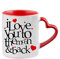 I Love You to The Moon and Back Unique Ceramic Red Heart Handle Coffee Mug.