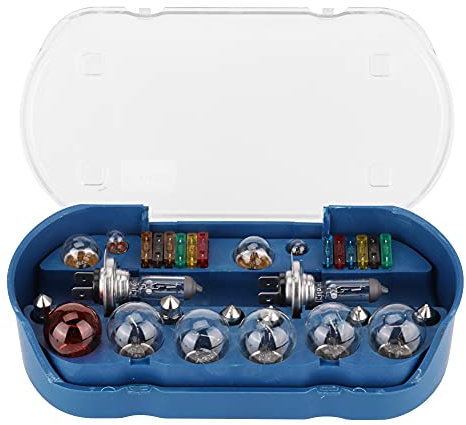 Akozon 30 Stück PKW H7 Beleuchtung Sicherungen Set 12V 55W Auto Glühlampenset Sicherungen Lampenersatzkasten H7 Lampenbox Lampen Birnen Beleuchtung Glühlampen Notglühbirne Sicherungen Set