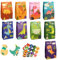 Flintronic Geschenktüten, 18 Stücke Dinosaurier Papiertüten Partytüten, Papiertüten mit süßen Aufklebern Taschen Krafttüten für Kinder Party, Feiern, Baby Geburtstag,Halloween, Weihnachten,Christmas