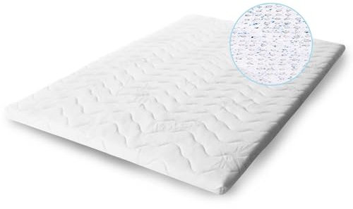 Letti Moderni Gel Latex Topper 200x200cm - Kühlende Matratzenauflage, 7 Zonen, H2, 10cm Dick, Öko-Tex® Standard, Bis 95kg, RG 65, Antiallergisch, Antistatisch, Antibakteriell, Anti Milben