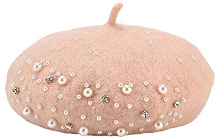 nster Winter warm hut frauen klassisch retro beret herbst künstlerkappe frauen zubehör, hellrosa, m Mützen