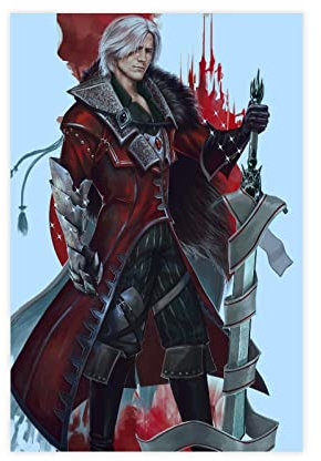 FISH DRAGATE Leinwand-Poster, Devil May Cry 7, Wandkunst, Dekoration, Bild, Gemälde für Wohnzimmer, Schlafzimmer, Dekoration, Rahmen-Stil, 30 x 45 cm