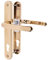 JCP PRO uPVC Door Handle Pair Set Sprung 92 PZ 92mm, Backplate 246mm x 32mm (215mm Screw Centres, Polished Gold)
