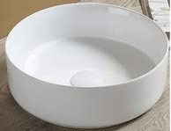 Vasque à Poser Ronde en Céramique Blanche - D 36.5 Cm - Gamme Maja