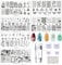 JEEWHEET 6 Nail Art Stamping Plates with Stamper and Scraper - Flowers, Geometric Patterns Nail Template for Nail Salon Designs - Nail Image Stamp Plates Manicure Templates Nail Art Tools