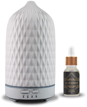 Aroma Diffuser AS Mini (Diamond) | von Reima | Ultraschall Luftbefeuchter | inkl. hochwertigem Parfümöl Le Patron | edle Herren-Duftkombination