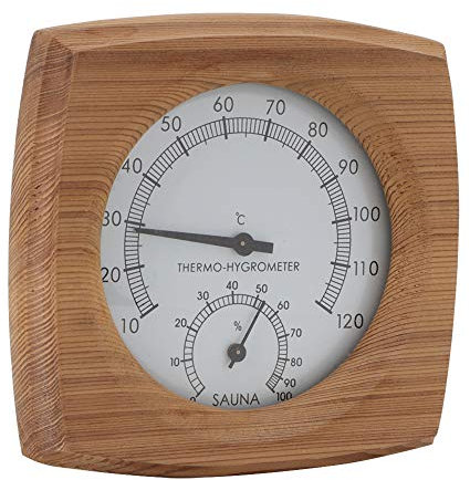 2-in-1 Wood Thermo-Hygrometer, Digital Sauna Room Thermometer Hygrometer Humidity Meter Wooden Sauna Thermometer Indoor Wood Sauna Temperature Gauge Bathroom Sauna Steam Room Accessories