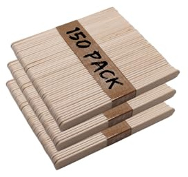 Wooden Lollipop Sticks Natural Lolly Sticks Popsicle Sticks for Arts Crafts School Projects Plant Label Home Decorations DIY114mm X 10mm X 2mm (150)