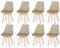 WAFTING 8er Set Esszimmerstühle Gepolsterter Stuhl mit Buchenholz-Beinen und Weich Gepolsterte Chair für Esszimmer Wohnzimmer Schlafzimmer Küche Besprechungsraum, (gepolstert Khaki)