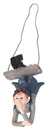 Sempoda Schaukel-Waldelfen-Figur, Exquisite Elfen-Hängestatue aus Kunstharz, Baumschmuck, Hängende Schwingende Elfen-Figur, Hängende Gartenstatue für Den Außenbereich
