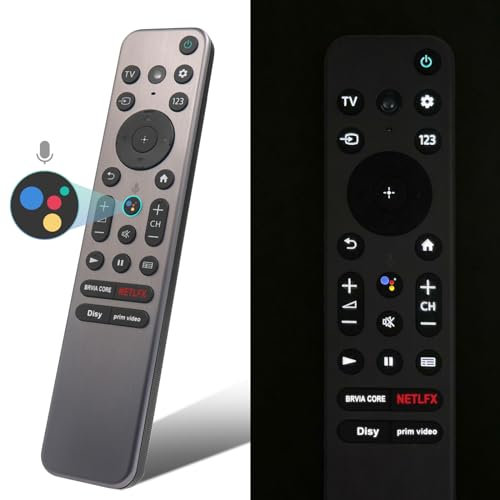 RMF-TX900U Télécommande vocale rétroéclairée de rechange pour Sony Smart TV, compatible avec Sony BRAVIA TV/Sony QD-OLED TV/Sony 4K OLED TV/Sony 4K MiniLED TV/Sony 4K LCD TV, RMF-TX900U Télécommande