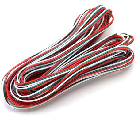 22AWG Electrical Wire 3 Core Cable - 33ft/10m 3 Pin Conductor Extension Wire for LED Strip RGB 5050 3528, 3 Color Thin Stranded Tinned Copper Cord Cable