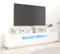 SECOLI Mueble de TV LED de 200 cm, con tablero de TV LED, mueble para TV, mueble de TV, mueble de TV, mueble para salón, dormitorio, mueble de color blanco, 200 x 35 x 40 cm
