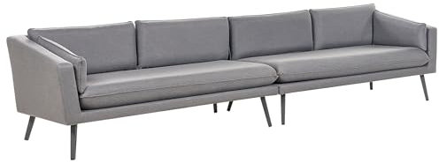 Modulares 4-Sitzer Garten Ecksofa grau Wohnlandschaft L-Form Modern Loretello
