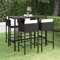 Camerina 5-TLG. Gartenbar-Set mit Kissen Stehtisch Outdoo Gartenbar Outdoor GartenmöBel Set Bar Outdoor Theke Garten Poly Rattan Schwarz 3094793