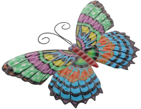 Garneck Metall Schmetterling Wanddeko Dekohänger Wohnzimmer Wandobjekt Eisen Wandschmuck Balkon Garten Terrassen Deko Hänger Gartendeko Frühlingsdeko