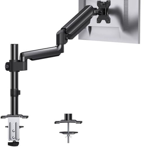 ErGear Monitorhalterung für 13–32 Zoll Monitore, Tragkraft 2–9 kg, VESA 75/100, 530 mm Höhenverstellung, 560 mm Arm, Neigung 90°/35°, integriertes Kabelmanagement