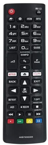 NTEK TV Remote Control AKB75095308 Replacement LG Remote Control, Universal Remote Control, All LG Smart TV LCD LED OLED UHD HDTV 3D 4K TVs AKB75095308, LG Remote Control For TV with Shortcut Buttons