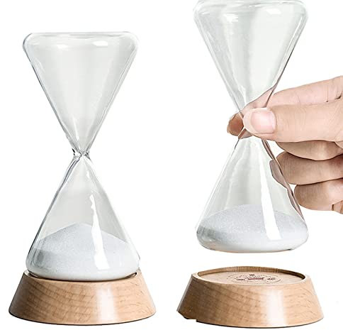 Sablier, sablier, 2 pièces en Bois, 15/30 Minutes, minuterie for Enfants, for Jeux, Utilisation en Classe, Exercices de Cuisine (Taille : 15 + 30 Minutes)