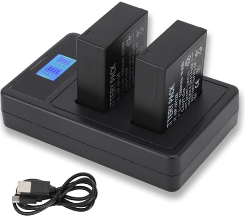 for NP-W126 NP-W126S Battery and LCD Dual Charger, 1500mAh for Fuji X-T2 T1 T3 X-A5 A3 A7 A10 X-E3 E4 E2 E1 E2S X100F X100V X-Pro2 Pro3 Pro1 X-T20 T10 T3 T100,