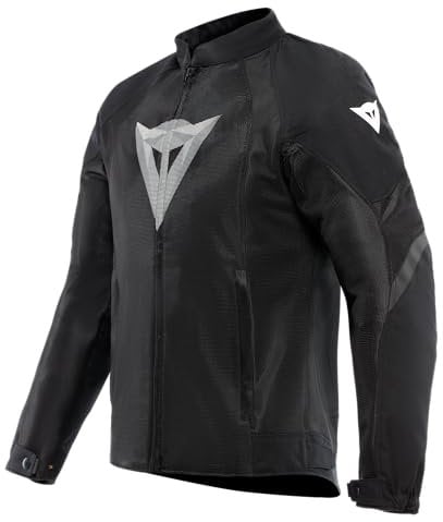 Dainese - Air Graphics Tex Jacket, Sommer Motorradjacke, belüftet und leicht, mit weichen Protektoren an Schultern und Ellenbogen, Mann, Schwarz/Weiß Diamant, 44