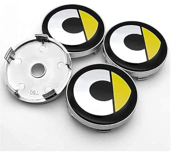 4 Stück Auto Rad Nabenkappen für Smart Fortwo Forfour 450 451 454 453, 60mm, Radmittenabdeckung Zierleisten Wasserdicht Radnabendeckel Stark und Robust Nabenkappe für Auto