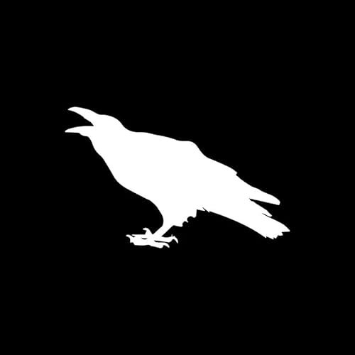 14x8.6CM Krächzenden Raben Vögel Lustige Vinyl Dekor Auto Aufkleber Aufkleber Grafische Schwarz/Silber