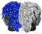 Nico Europe® 12x Party Lametta Perücke I BLAU für Damen und Herren Kostüm Halloween Karneval Fasching Cosplay Motto Party I Metallic blau