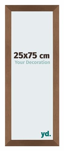 yd. Your Decoration - Bilderrahmen 25x75 cm - Kupfer Dekor - Billderrahmen aus MDF mit Acrylglas - Antireflex - 25x75 Rahmen - Mura