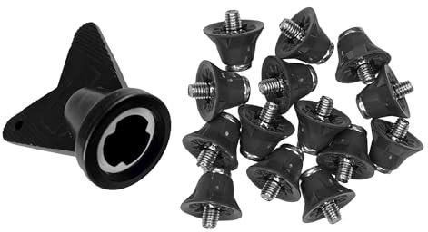 PAMENET 12 Piezas de Tacos para Botas de Fútbol, Tacos para Rugby, Césped, 13 Mm, Tornillos M5, Tacos para Zapatos, Tacos de Fútbol para Entrenamiento de Competición, Color Gris