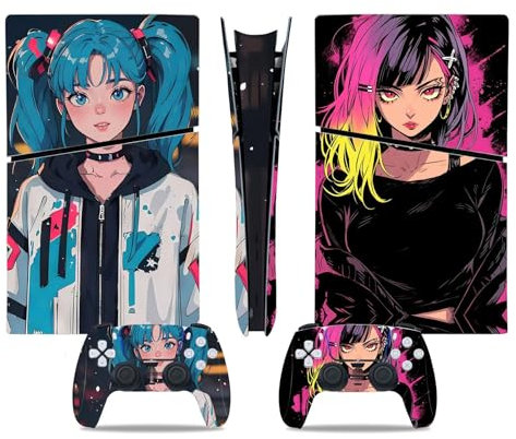 para PS5 Slim Skin Digital Edition Consola Mando Cubierta Vinilo Skins Wraps Resistente Los Arañazos Compatible con para PS5 Digital Edition Slim 24605 Sin Burbujas Sin Espuma Antiarañazos