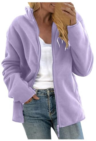 NSICBMNO Veste polaire grande taille à capuche zippée avec poches pour femme - Manteaux d'hiver pour femme - Veste polaire à manches longues - Manteau moelleux ouvert sur le devant - Vestes de sport,