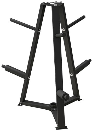 SPORTNOW Supporto per Pesi Porta Dischi Porta Pesi Palestra Supporti Bilanciere Rack di Stoccaggio per Piastre di Peso Albero di Peso Olimpico Capacità Max. 300 kg