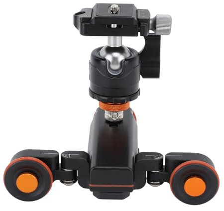 Motorized Camera Dolly, Wireless Remote Control, 360 Degree Rotatable with 3 Adjustable Speeds, 3KG Load Capacity, Built-in Ball Head, for DSLR Cameras, Mobiles, Action Camera,