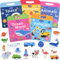ASTARON 5 Pack Wiederverwendbare 3D Puffy Sticker Bücher für Kinder 3-6, Jelly Sticker Game pädagogisches Lernspielzeug für die Sinne, Reisespielzeug und beschäftigtes Buch