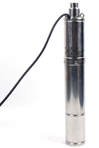 Qussse Brunnenpumpe 500W, 3.5 Zoll Tiefbrunnenpumpe Schraubenpumpe 2000L/H Max.Förderhöhe 100m 2850r/min