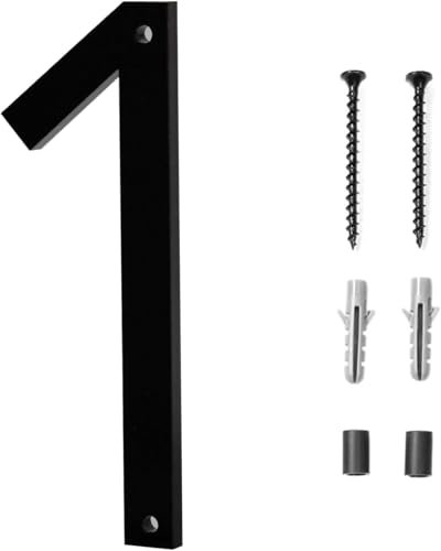 Numero Civico,6 pollici Numero Civico Segnale Acrilico civici Numero Numero civico Esterno Casa moderna Spazzolata numero Numero Casa Galleggiante，per Caselle Postali, Garage，Numero 1