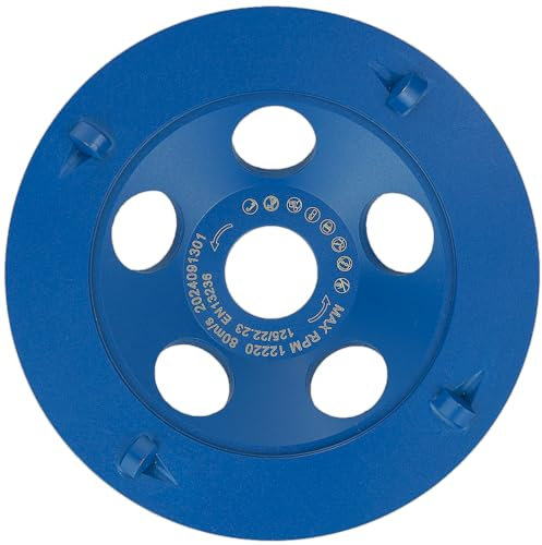 WEFARU PKD Diamant-Schleiftopf 125 mm x 22,2 mm 4 Segmente - Profi Qualität - Diamantschleiftopf PS300 für Winkelschleifer und Betonschleifer