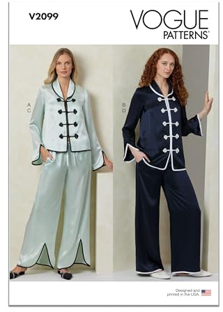 Vogue Paper Patterns V2099A Misses' Pajamas A (XS-S-M-L-XL-XXL)