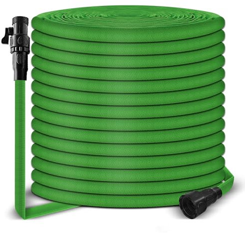 Gartenschlauch, Wasserschlauch, Außenbewässerungsschlauch für Hinterhof, Autowäsche und Bauernhof, mit Latexkern, 1,9 cm Anschlüssen, nicht expandierendem Polyester-gewebtem Fasergarn, unverzichtbare