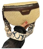 French Days - Sac Banane Femme Tendance – Paille et Cuir PU – Style Bohème Chic – Bandoulière Ajustable – Mango Star