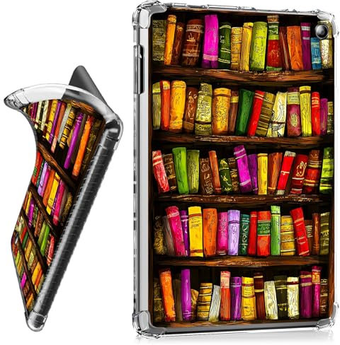 RWUTYTIUL Étui transparent pour tablette Amazon Kindle Fire HD 10 et 10 Plus (13e génération, version 2023) 10,1, coque de protection transparente antichoc légère en TPU pour femmes et hommes, livres