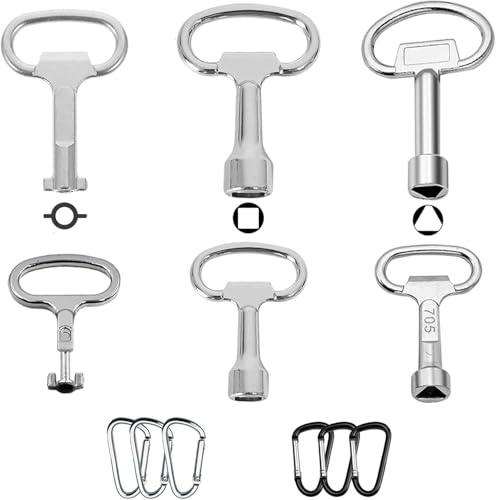 SVOCK 12 Pcs Universal Key, Triangle Key Four Corner Keys, Square Key Gas Meter Key Radiator Bleeding Key Gas Cupboard Key, Universal Control Cabinet Key Bin Key Triangle for UK Gas, Utility Boxes