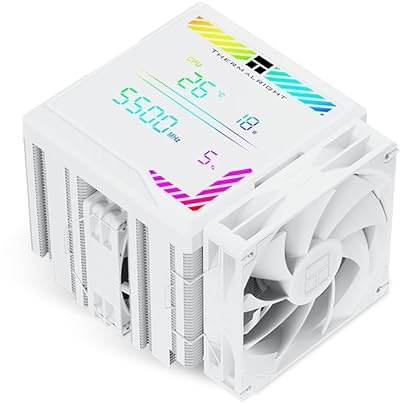 Thermalright TR Peerless Assassin 140 Digital White Radiatore digitale per CPU Air con 6 tubi di calore,copertura magnetica per display a doppia torre e ventola,per AM4/AM5 e Intel lga1851/2011
