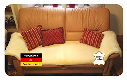 Lammfell Sesselauflage, Sesselschoner von LANABEST. Echten Merino Schaffellen. Dichte Wolle, bequem und schadstoffarm. Medizinische Gerbung, waschbar (50 x 200 cm)