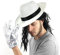 I LOVE FANCY DRESS POP King DER 80er Jahre Hut MIT BEFESTIGTEN Haaren. KOSTÜM ZUBEHÖR. DER Hut IST Weiss. 1 Hut