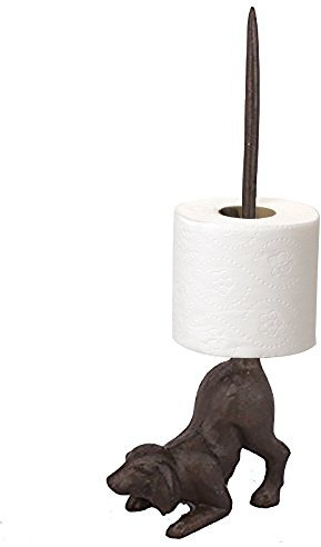 TentHome Antik Toilettenpapierhalter Gusseisen Küchenrollenhalter Stehend WC Papierhalter Ohne Bohren Ersatzrollenhalter Badezimmer (Hund)
