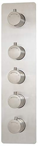 vanvilla 4-Wege Unterputz Duscharmatur Thermostat Edelstahl gebürstet Brausearmatur VUP